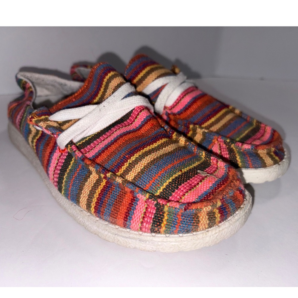 Gypsy Jazz Womens Multi Color Striped Slip On Loafers GJSP0028-594 Size 9
